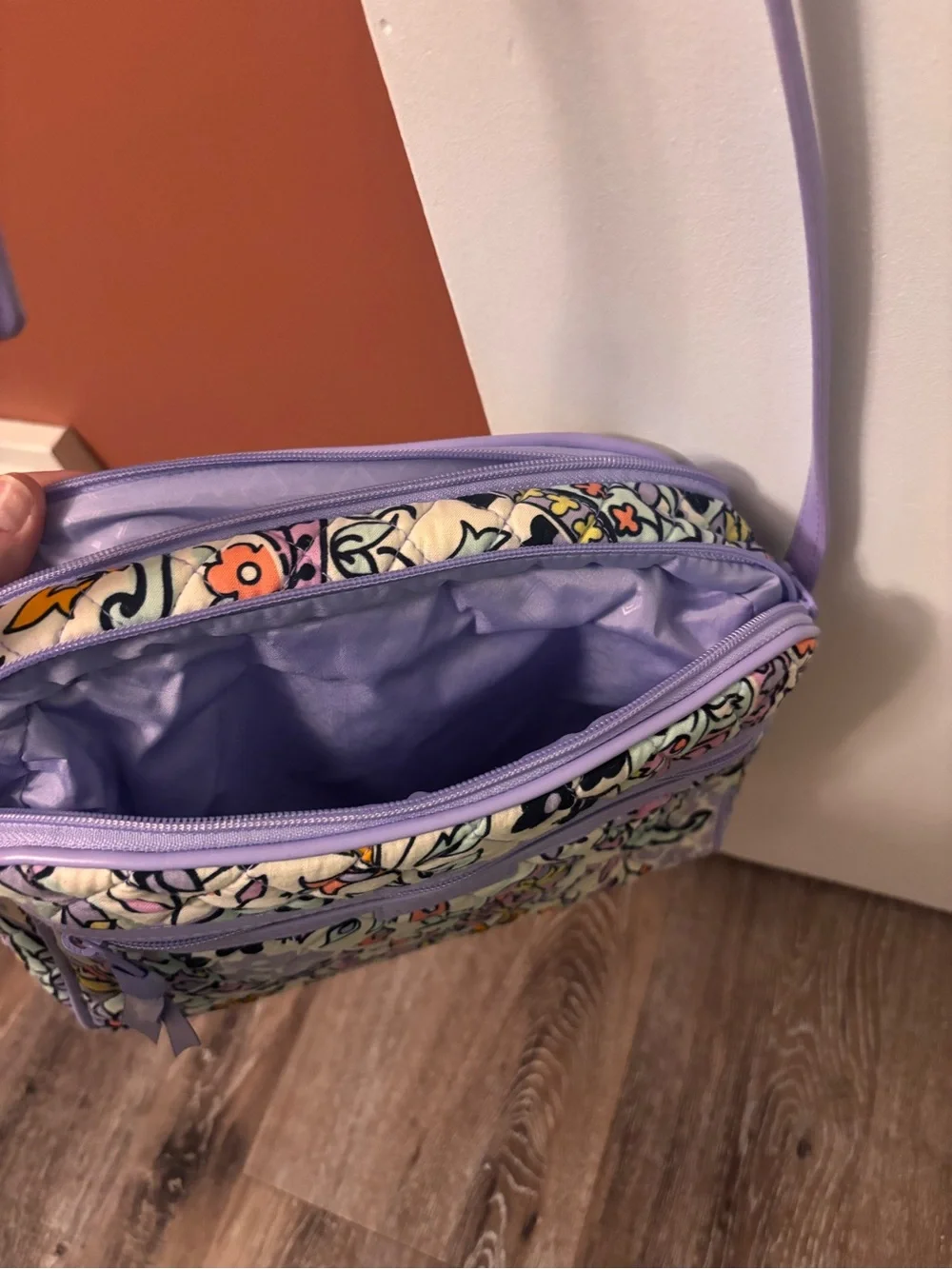 Vera Bradley Lavender Paisley Quilted Crossbody with Pastel Accents - Picture 3 of 6